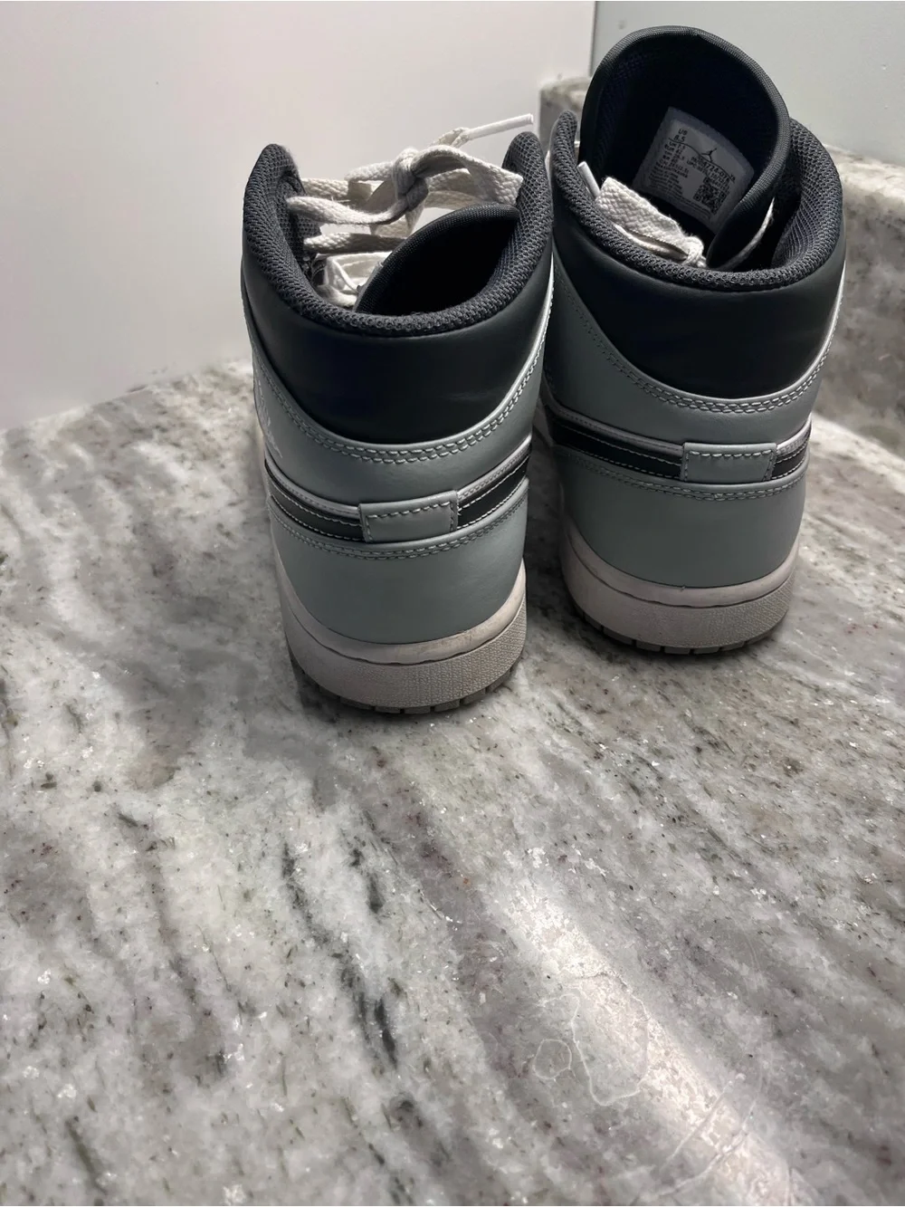 Nike Jordan High-Top Sneakers in White, Gray & Black